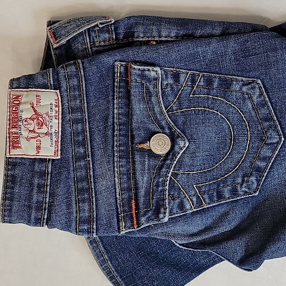 True Religion Joey Orange Topstiching and Twisted Inseam sz27  BinO - Picture 11 of 14